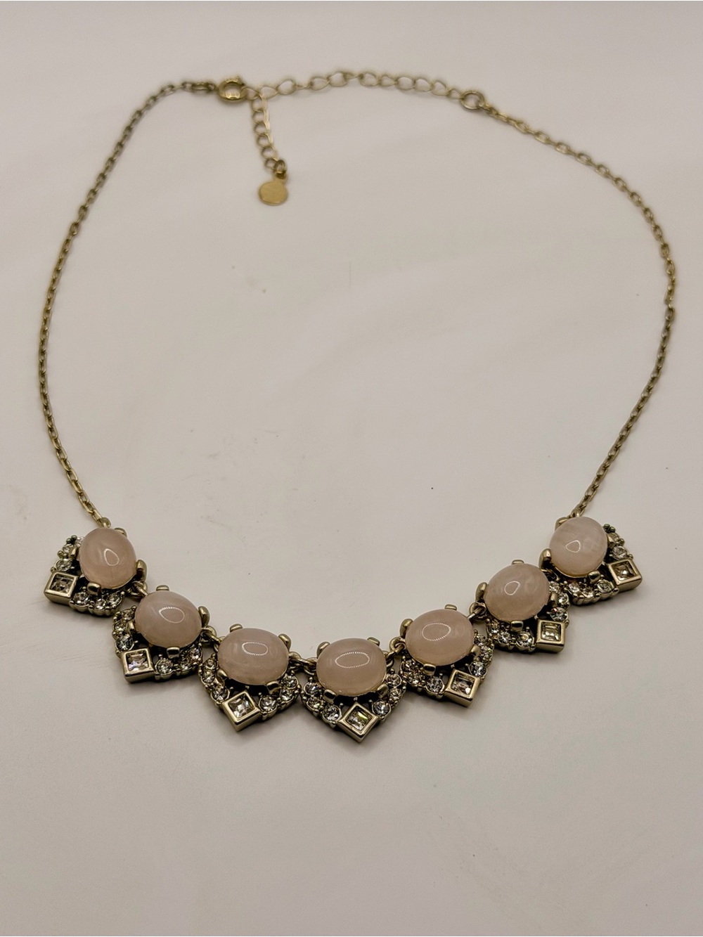 LOFT Gold-Tone Necklace with Soft Pink Cabochons
